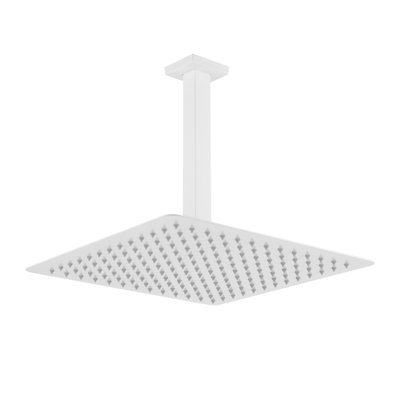 1-Spray Patterns With 2.5 GPM 11.8 In. Ceiling Mount Fixed Shower Head With Shower Arm