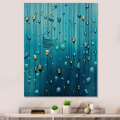 «Abstract Rainy Blue Collage III», reproduction d'art sur toile