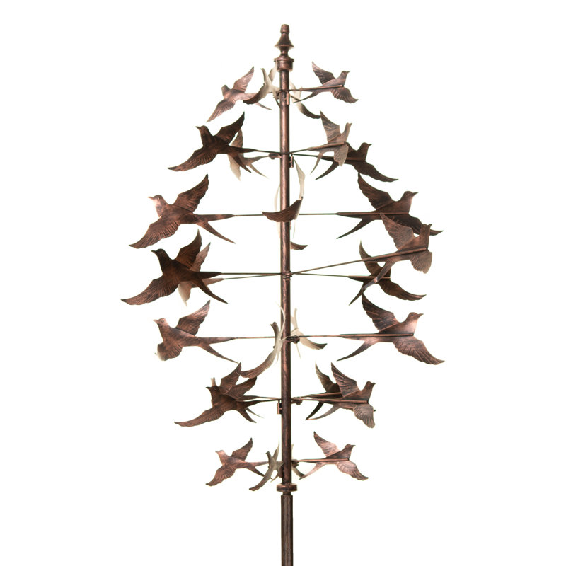 Ovitt Bird UV Resistant Metal Garden Statue, Bronze