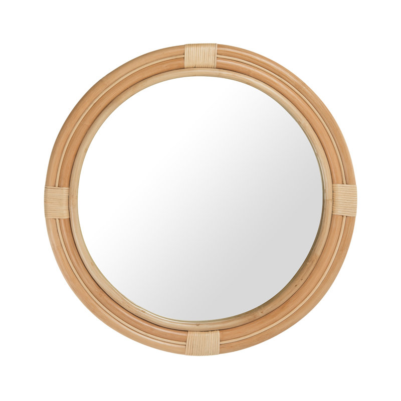 Rattan Round Wall Mirror, Natural
