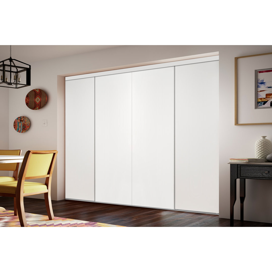 Solid + Manufactured Wood Flush Unfinished Sliding Closet Doors Custom Door and Mirror