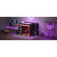 Lit mezzanine avec bureau, rangement, lumières à DEL, lit en bois noir, plan de rangement