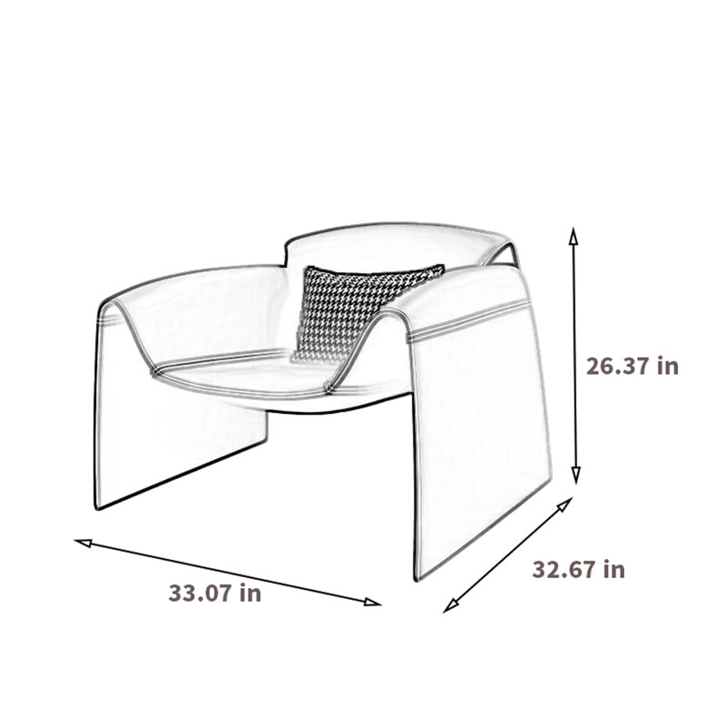 Fauteuil de 33,07 po de large Wrett, Similicuir orange