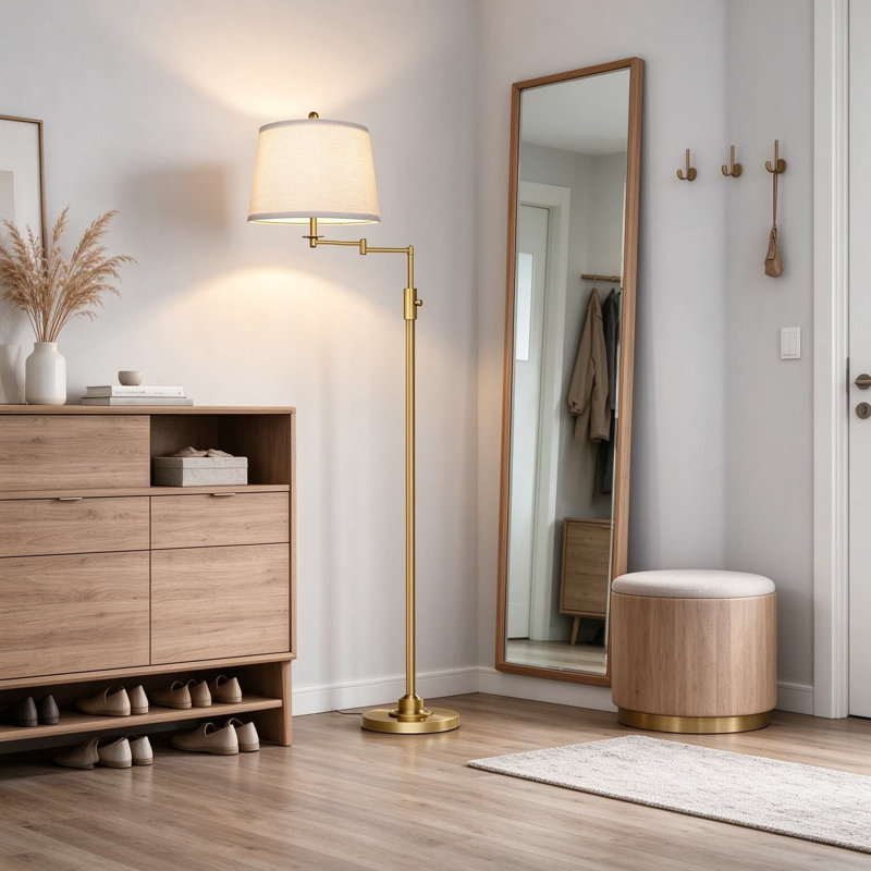 65 " Brushed Swing Arm Floor Lamp