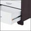 Table d'appoint rectangulaire blanche et noire à 3 tiroirs avec rangement spacieux et design polyvalent pour les intérieurs modernes