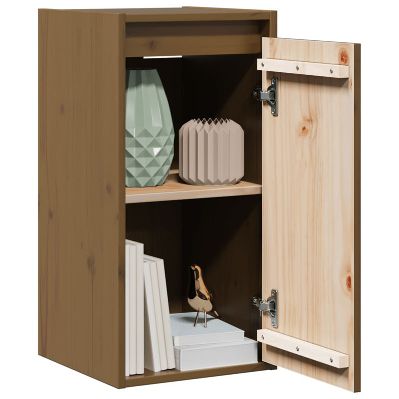 Gesell Pine Solid Wood Floating Shelf, Black, 30cm H x 60cm W x 30cm D