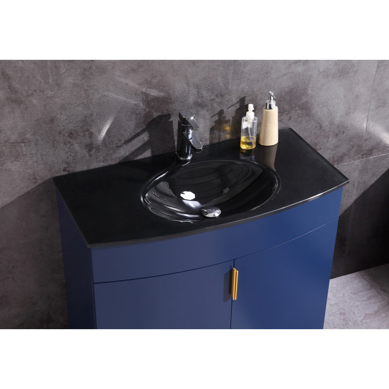 Ensemble de meuble-lavabo simple 36 po Boettcher, Bleu