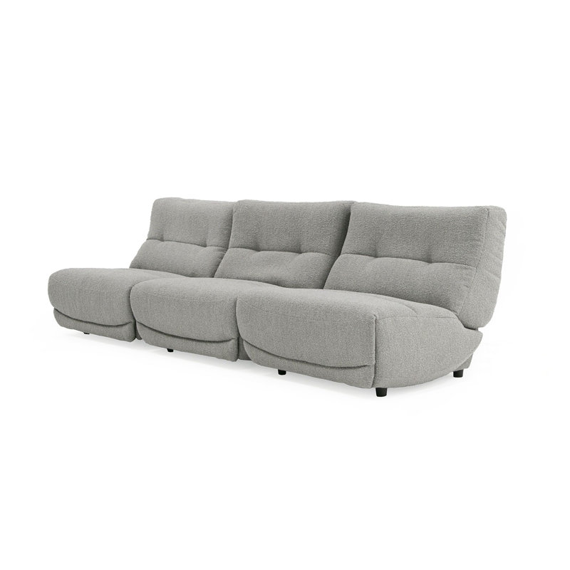Canapé inclinable électrique 123 po Langosta, 100 % polyester gris