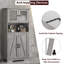 Armoire de rangement pour salle de bain, armoire de cuisine avec portes en verre et tablettes réglables, armoire à linge autoportante 50,4 po, armoire en bois, armoire de plancher pour le salon, blanc-418394802