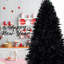 Arbre de Noël artificiel noir de 5 pi, 250 lumières à DEL blanches, 1076 pointes Pe +, branches articulées pour un assemblage rapide et une configuration simple,
