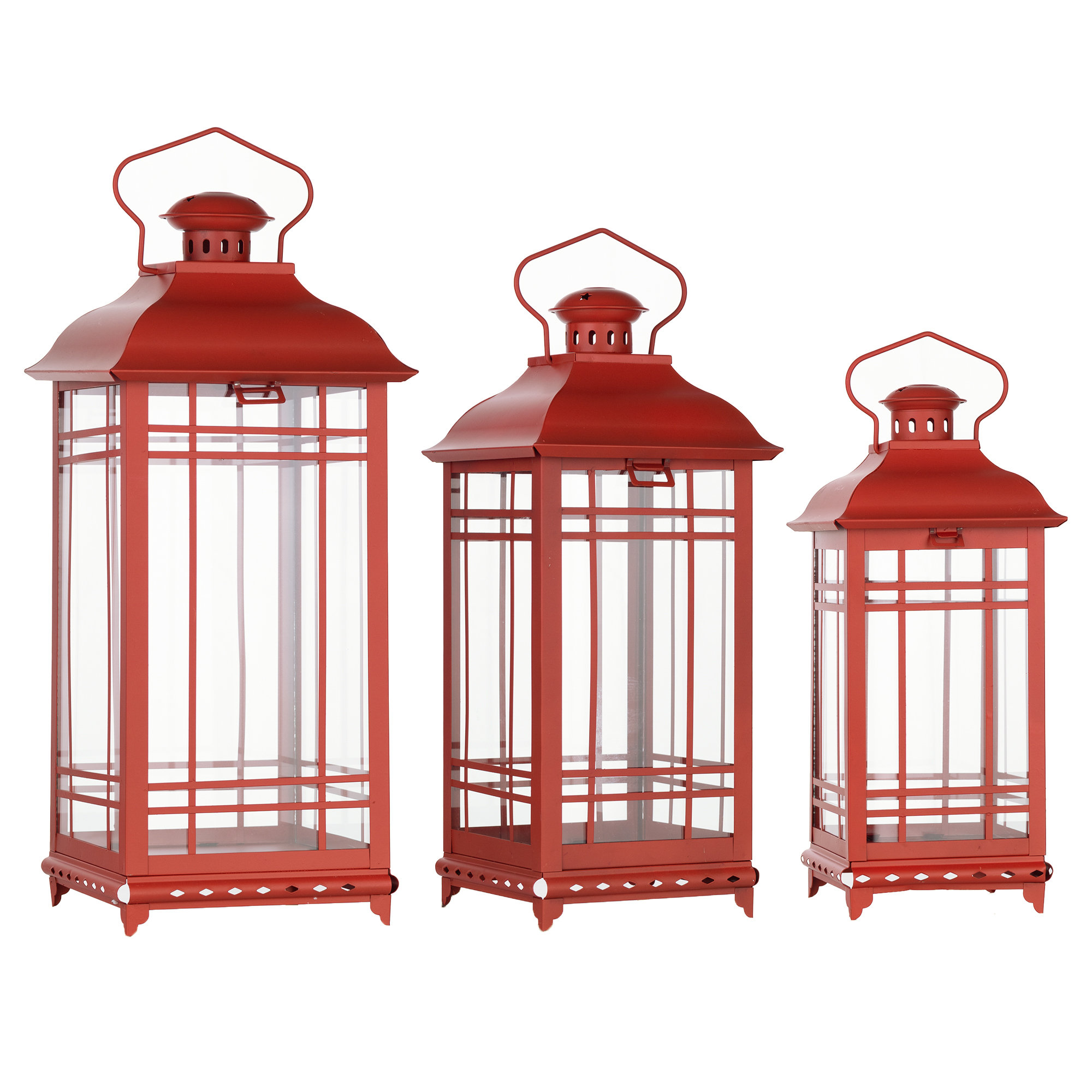 Melrose International Lanterns with LED Candle (Set of 3