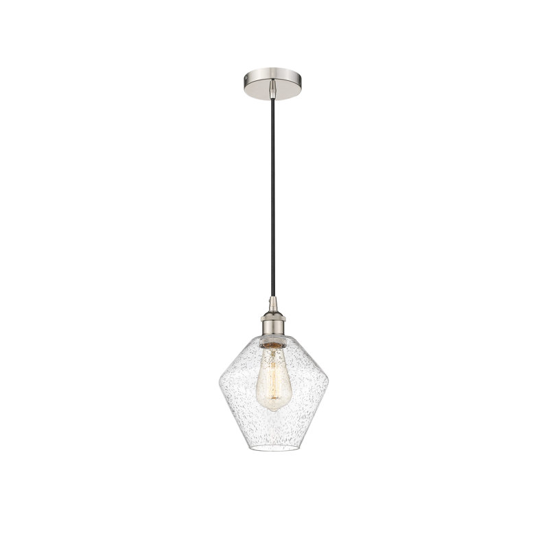 Luminaire suspendu simple à 1 lumière Gabbie, Nickel poli