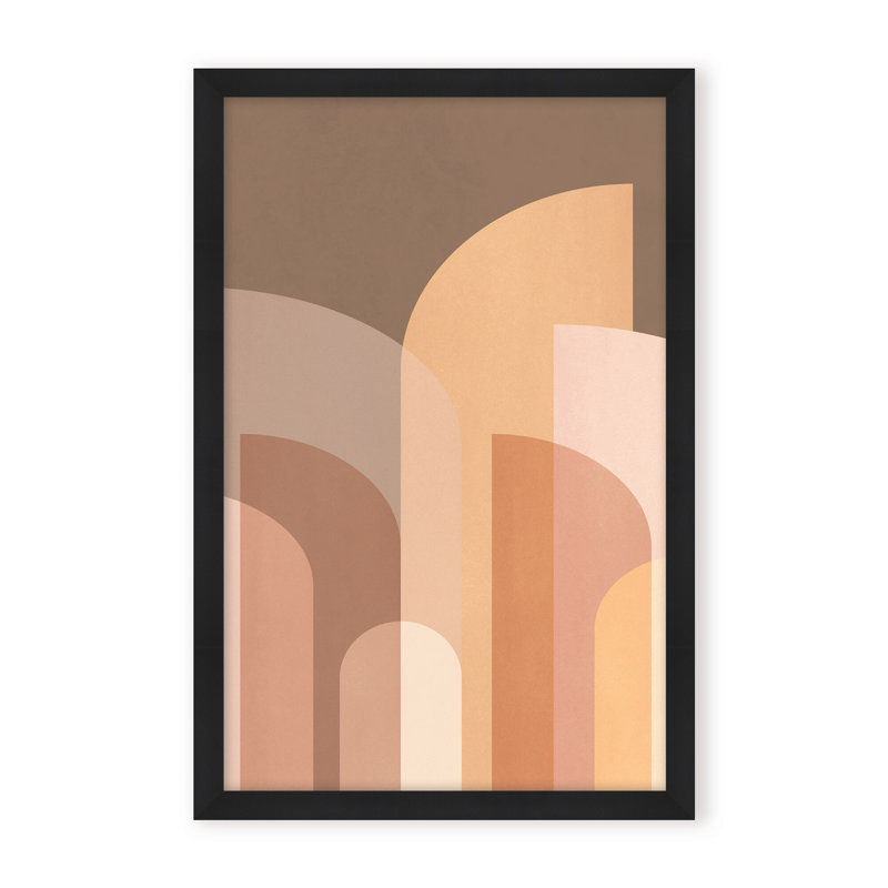 Abstract Retro Geometric II by  - Picture Frame Graphic Art on Paper, 36" H x 24" W x 1.125" D, Black, Framed Matted Print