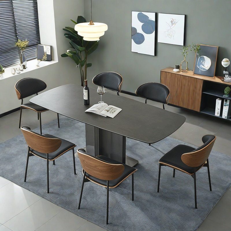 Table et chaise de salle à manger minimaliste de style unique, H 29,5 po x L 70,8 po x l 35,4 po