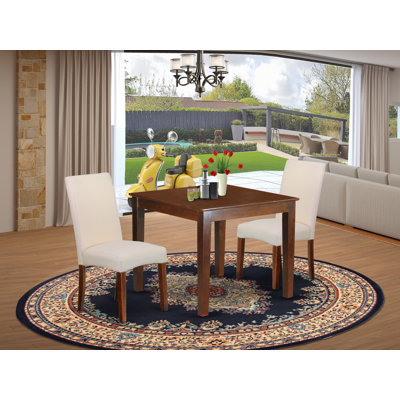 Belser 2 - Person Rubberwood Solid Wood Dining Set by Winston Porter