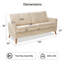 Causeuse de 68 po, canapé confortable avec coussin à ressorts et bois massif, siège très profond moderne pour chambre à coucher, salon, bureau, assemblage sans outil-749779305