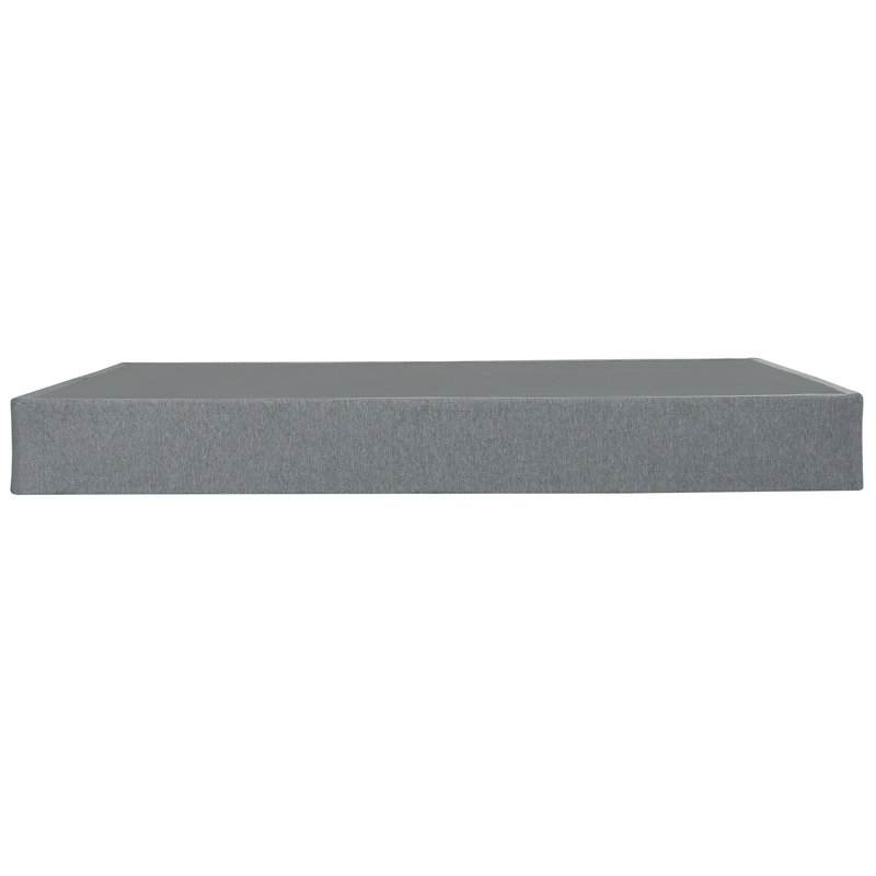 9 in. Twin-XL Size Folding Mattress Box Spring Foundation Bed Base, Polyester, Metal Frame, Gray