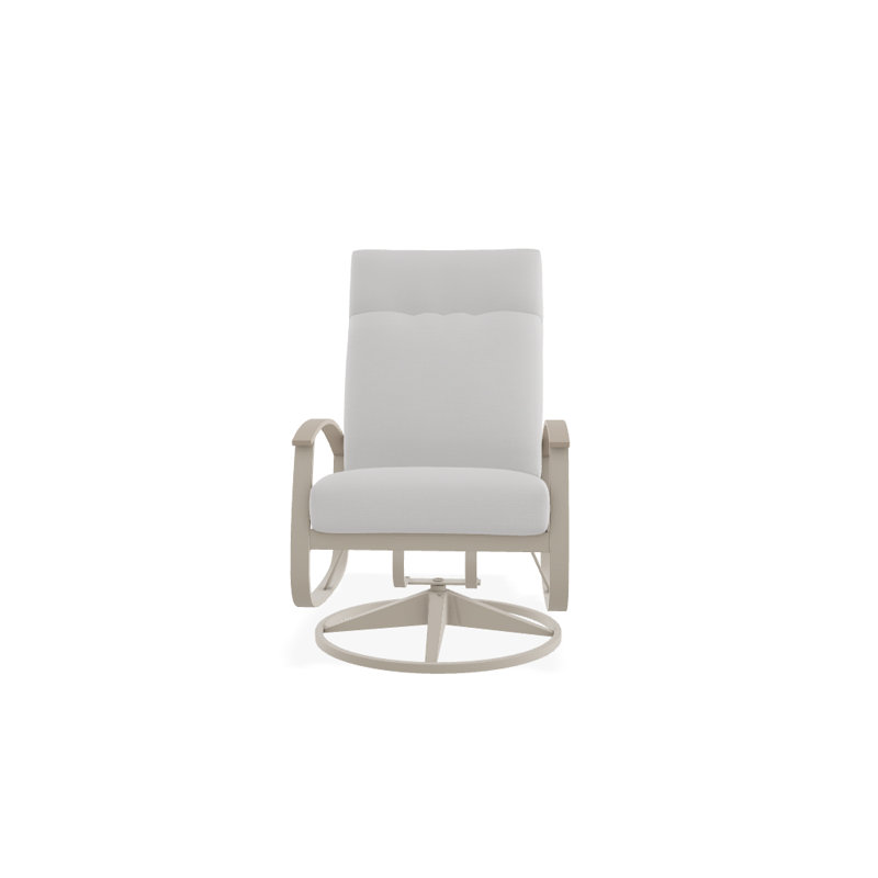 Belle Isle Outdoor Swivel Lounge Chair, Canvas Natural Sunbrella® Canvas, Desert P60, Textured Graphite