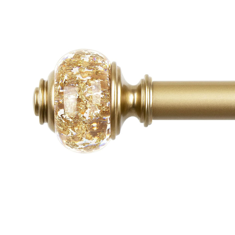 80cm Straight Tension Shower Curtain Pole & Hook Set, Gold