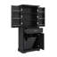 Armoire de rangement autoportante avec tablette réglable et panier à linge-215357214