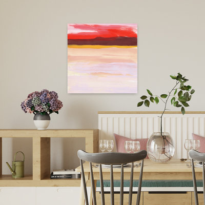 Art contemporain, paysage contemporain abstrait, coucher de soleil, art mural