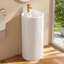 Lavabo de salle de bain autoportant circulaire sur pied 16 po x 16 po, lavabo de salle de bain piédestal en céramique blanche avec trop-plein et lavabos piédestal en céramique moderne pré-percés