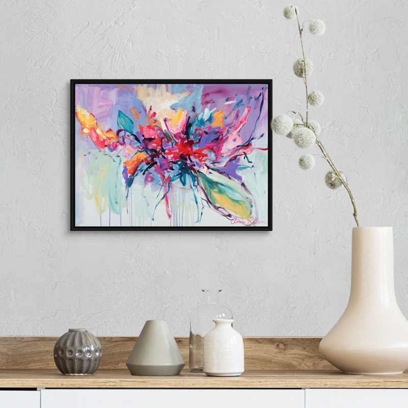 "Matters of the Heart" par Amira Rahim, reproduction d’art sur toile, Toile avec cadre noir, H 14 po x l 18 po x P 1,75 po