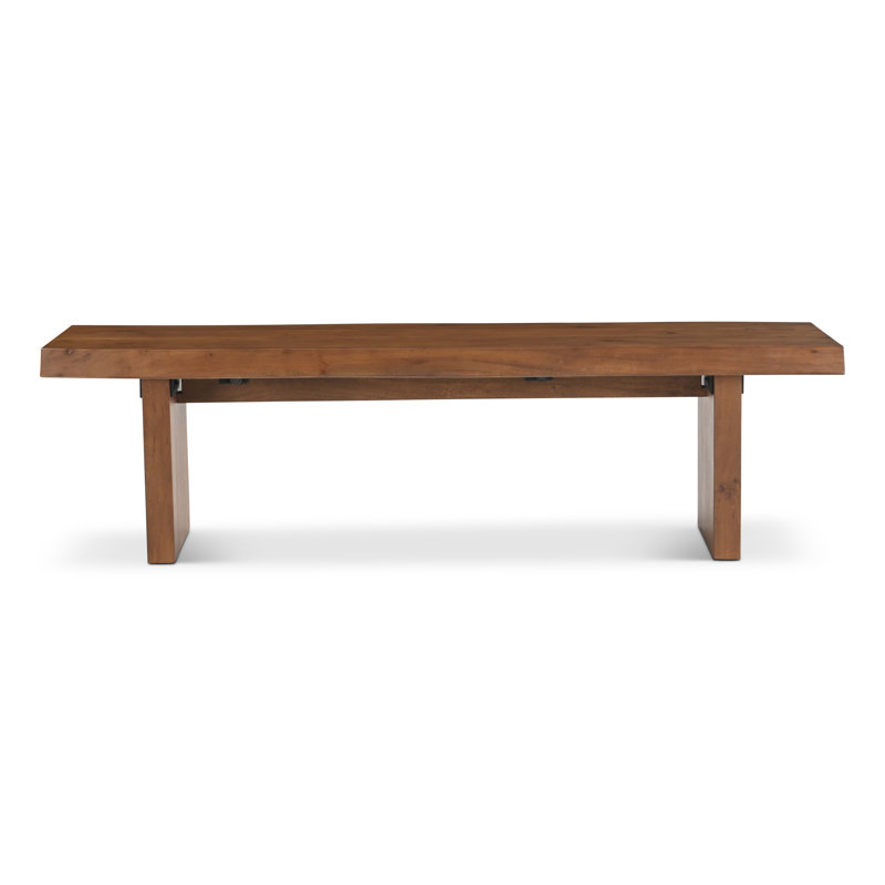 Modern Brazilian Bello Bench, 18" H x 65" W x 15" D, Americano