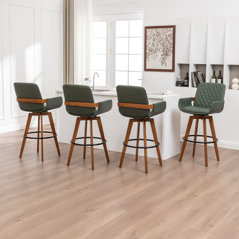 Tabourets de comptoir pivotants modernes (ensemble de 4), 4, Vert, Tabouret de bar 29,7 po