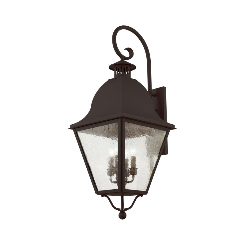 Lanterne murale d'extérieur en verre Arnné, H 35 po x l 13,5 po x P 16,25 po, Bronze
