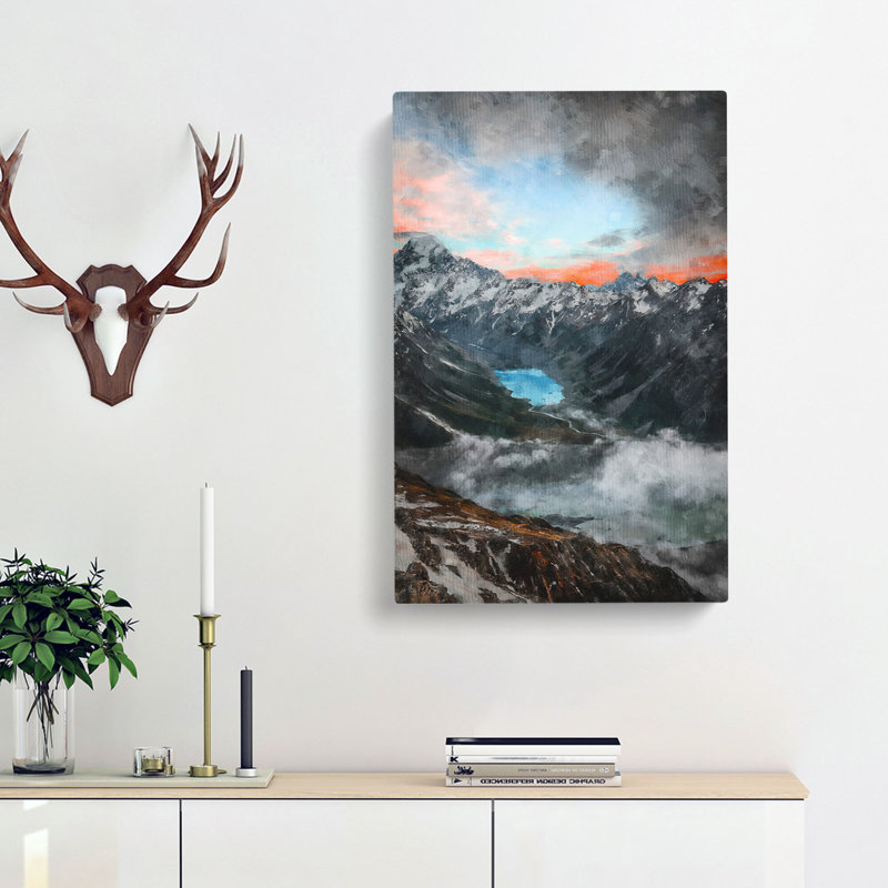 Mount Cook New Zealand - Wrapped Canvas Painting, 76cm H x 50cm W x 3cm D
