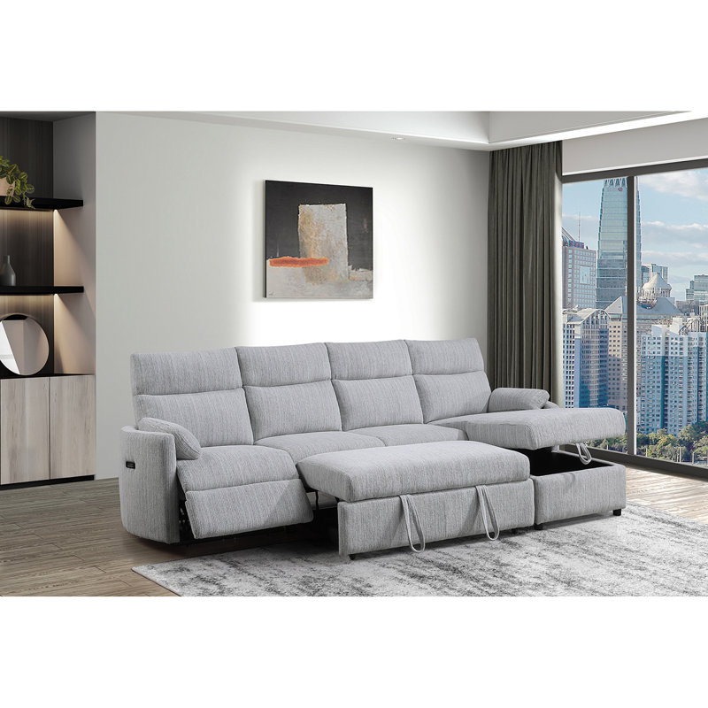 Grey Sleeper With Storage Chaise