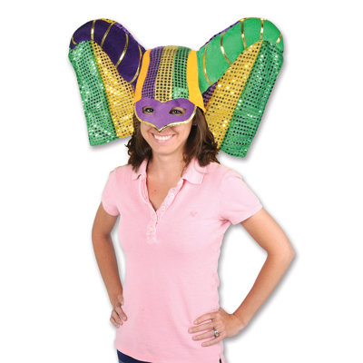 Chapeau de Mardi Gras avec drapé à paillettes