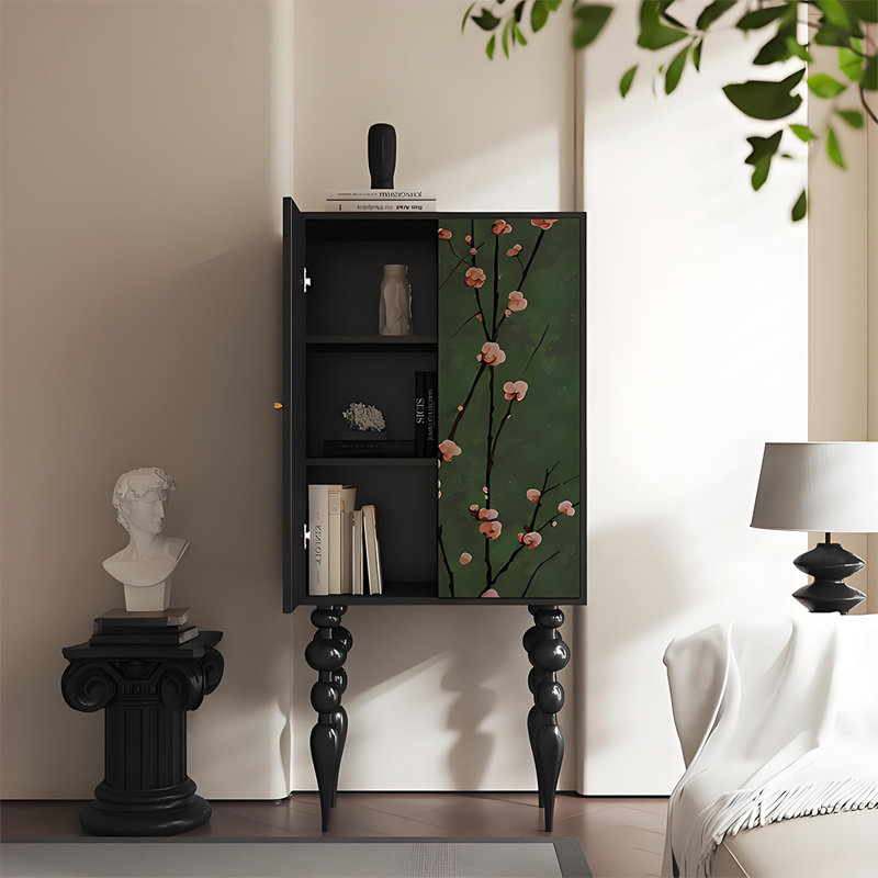 French Style Solid Wood High Leg Cabinet