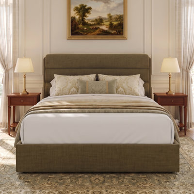 Upholstered Lift-Up Storage Platform Bed