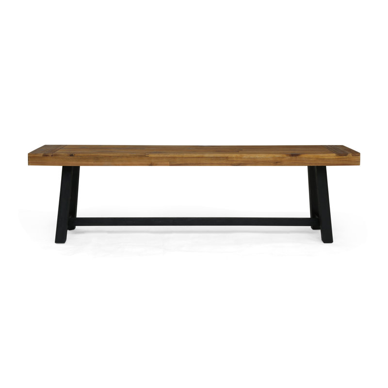Banc d'extérieur en bois Kanisa, Teck sablé