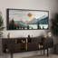 «Western Wood Effect Landscape Tranquil Wood Effect Mountain Sunset», reproduction sur toile-111176806-98041961