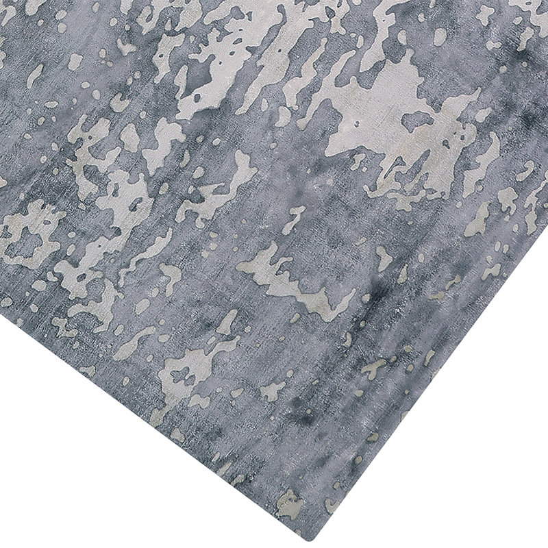 Tapis perlé fumé à la main, Rectangle de 8 pi x 10 pi