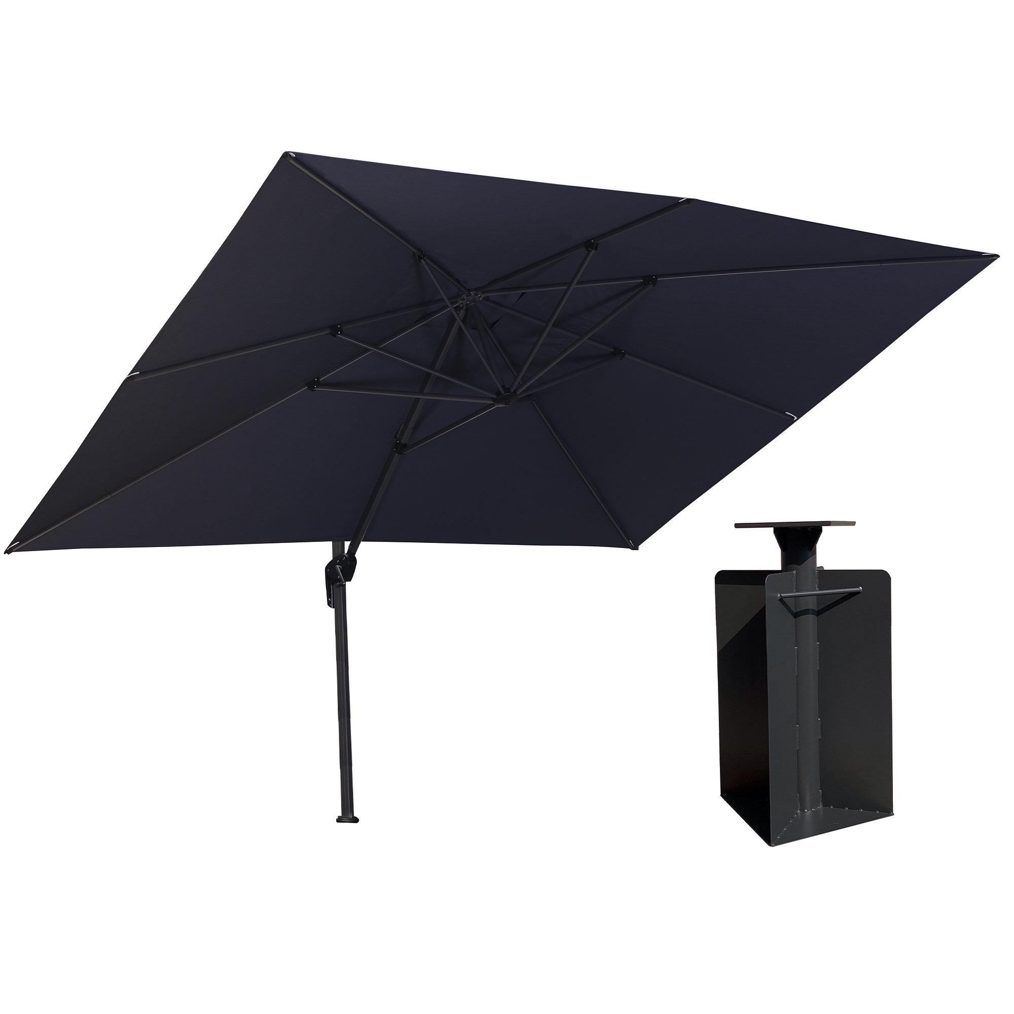 Purple Leaf 120'' x 156'' Rectangular Cantilever Umbrella with Crank ...