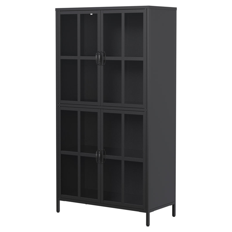 Vaisselier multifonctionnel en acier avec tablettes réglables et conception moderne pour un usage domestique