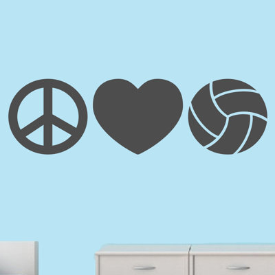 Adhésif décoratif autocollants de la paix love volleyball Milian