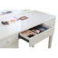 Table de coiffeuse blanche avec lumières à DEL et tiroir à cannelures élégantes pour miroir