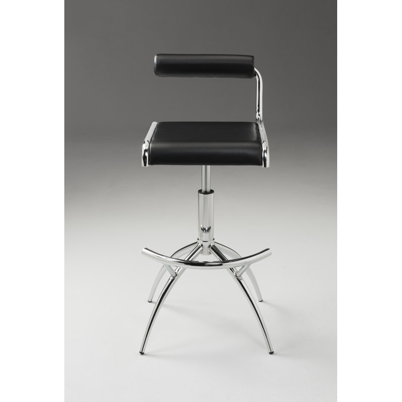 Pangle Upholstered Adjustable Height Counter Stool, Black