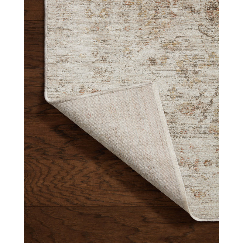 Beige and Spice Synthetic Square Area Rug, 18" x 18"