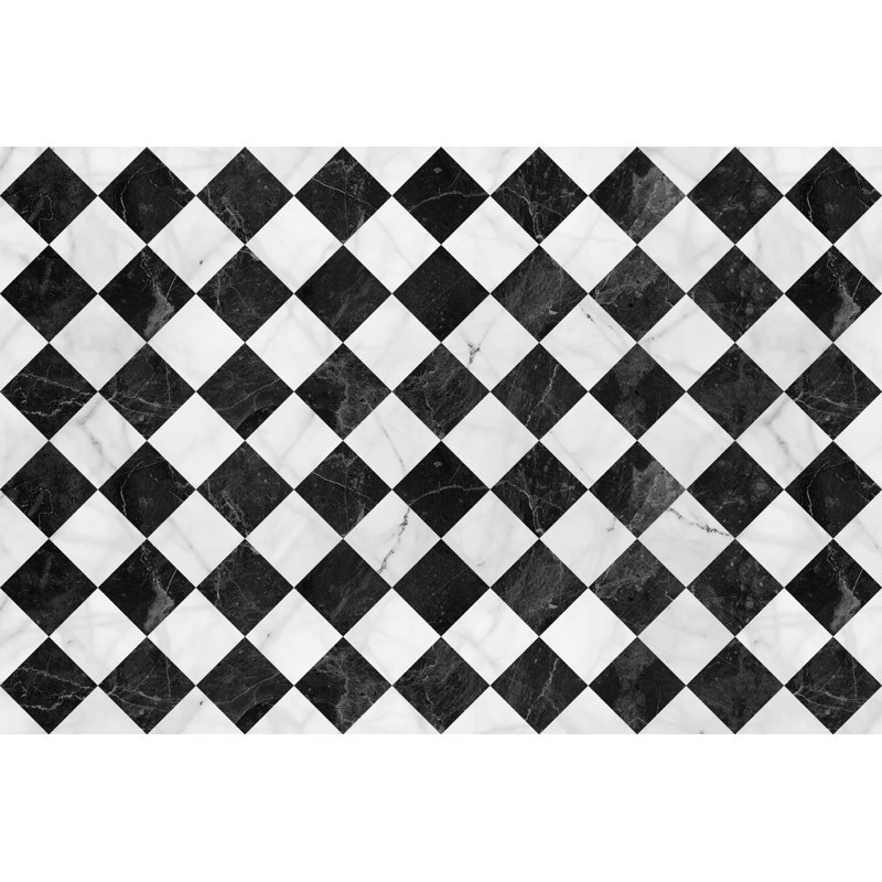 Rikst Geometric Vinyl Machine Printed Indoor / Outdoor Area Rug, Rectangle 200 x 300cm