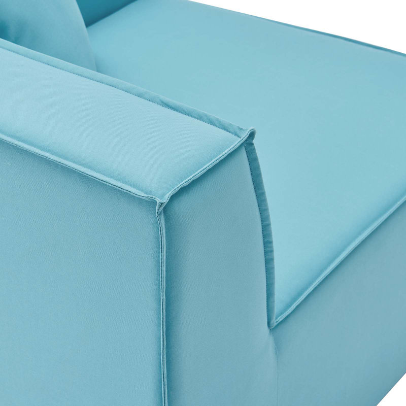 Canapé modulaire d'extérieur rembourré 6 pièces Modway Saybrook, Turquoise