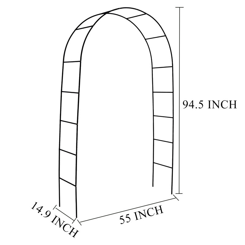 Pergola en métal noir H 7,9 pi x l 4,6 pi SCENDOR