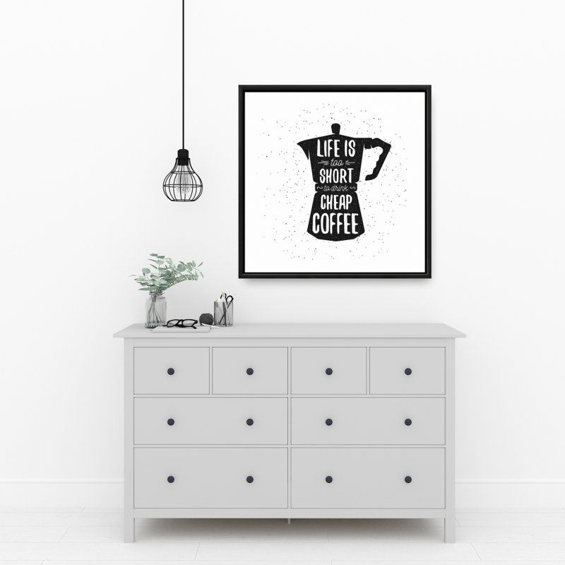«Life And Coffee» sur toile, H 24 po x l 24 po