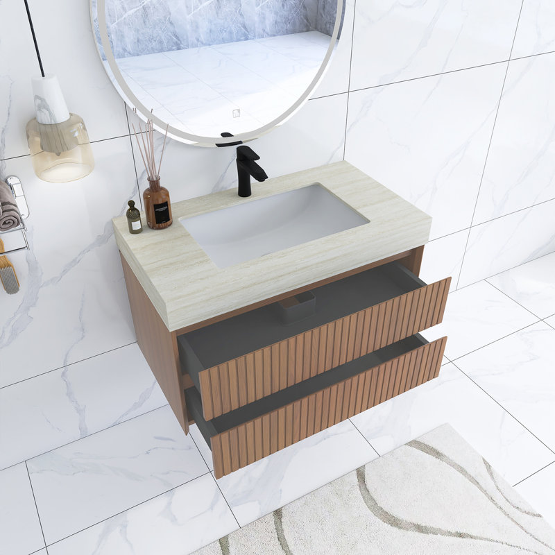 Meuble-lavabo flottant rayé 36 po avec lavabo 36 po