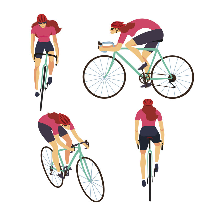 Road Biker Set by Shtonado - Wrapped Canvas Print, 30cm H x 30cm W x 3.8cm D